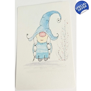 Winterwenskaart Dwerg meisje