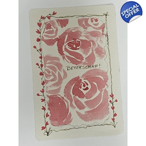 Set van 4 bloemenkaarten : Beterschap & Herstel