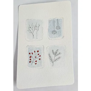 Minimalistische winterkaart met zilveren glans