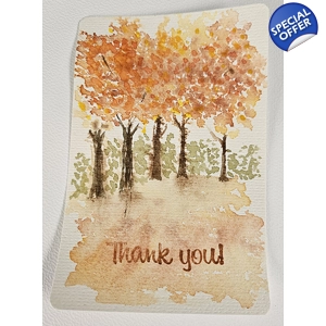 Aquarel bos in herfsttinten