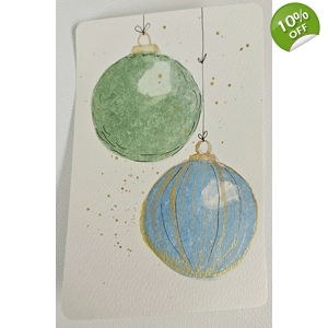 Set van blauw & groene kerstballen