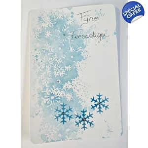 Set van 3 Winterse kaart met sneeuwvlokken