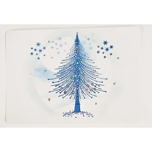 Set van 2 winterkaarten huisjes en kerstbomen