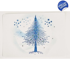 Set van 2 winterkaarten huisjes en kerstbomen