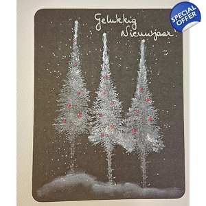 WK-186 Winterse Sparren met Rode Sterlichtjes