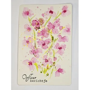 WK-224 Roze bloemen met goudaccenten