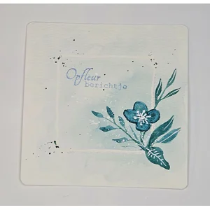 WK-225 Aquarel Wenskaart met Blauwe Bloem