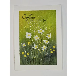 WK-228 Kleine Opfleurkaart met Aquarel Bloemen