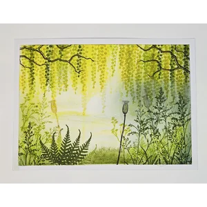 WK-237 Mixed Media Rustgevend Groen Landschap