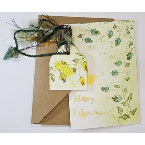 WK-254 Verjaardagskaart met Omslag en Geschenklabel