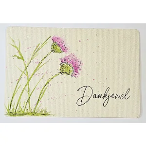 WK-255 Aquarel Kaart met Roze Bloemen