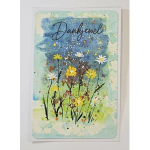 WK-264 Aquarelkaart met Vrolijke bloemen