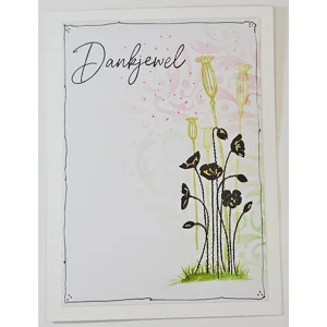 WK-282 Dank Mixed media kaart met Klaprozen