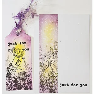 WK-288 Mixed Media kaart Wilde bloemen met geschenklabel