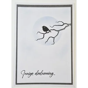 WK-299 Mixed Media kaart met Vogel en Tak