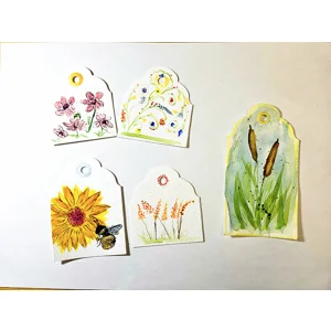 WK-306 Kleine Aquarel Labels voor Cadeaus en Bedankjes