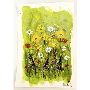 WK-309 Aquarel Wildbloemenveld 18 x 12,5 cm