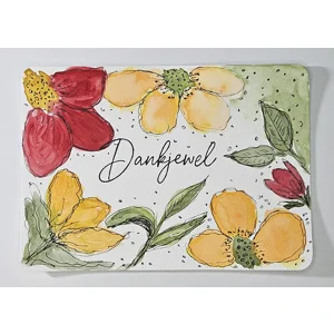 WK-312 Aquarelkaart Dankjewel met Bloemenkrans