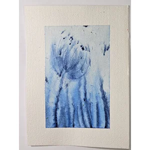 WK-317 Aquarelkaart Blauwe Bloemen
