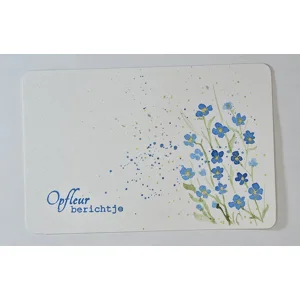 WK-329 Aquarelkaart met Blauwe Bloemetjes