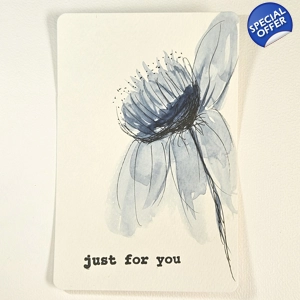 Indigo bloem met line art