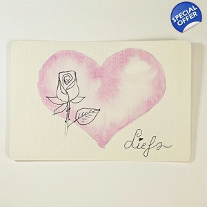 Romantische kaart hart met roos