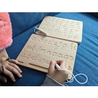 2Pack Cursive + Print Alphabet Tracing Board |  Reversible Natural Wood ABC Tracing Board Montessori