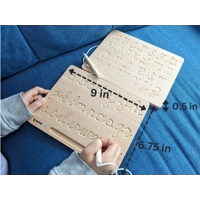 2Pack Cursive + Print Alphabet Tracing Board |  Reversible Natural Wood ABC Tracing Board Montessori