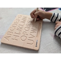 UPPERCASE lowercase ABC Alphabet Tracing Board | Reversible Wooden Montessori ABC Letter-CosmoKool