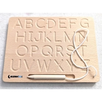 UPPERCASE lowercase ABC Alphabet Tracing Board | Reversible Wooden Montessori ABC Letter-CosmoKool
