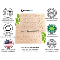 UPPERCASE lowercase ABC Alphabet Tracing Board | Reversible Wooden Montessori ABC Letter-CosmoKool