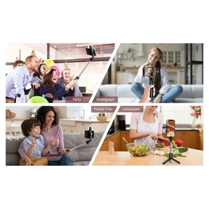 Palo de Selfie Inalámbrico con Trípode, Luz LED y Mando Bluetooth – Profesional, Compacto y Plegable