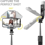 Palo de Selfie Inalámbrico con Trípode, Luz LED y Mando Bluetooth – Profesional, Compacto y Plegable Palo de Selfie Inalámbrico con Trípode, Luz LED y Mando Bluetooth – Profesional, Compacto y Plegable