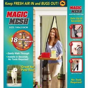 Magic Mesh Cortina Magnética Antimosquitos - Mosquitera 210x100 cm Negro