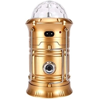 Linterna Camping LED Recargable con Control de Voz y Bola de Cristal Multicolor