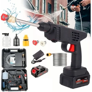 Pistola de Lavado de Alta Presión Inalámbrica - Hidrolavadora Portátil para Coches, Pisos y Jardines