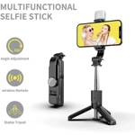 Palo de Selfie Inalámbrico con Trípode, Luz LED y Mando Bluetooth – Profesional, Compacto y Plegable Palo de Selfie Inalámbrico con Trípode, Luz LED y Mando Bluetooth – Profesional, Compacto y Plegable