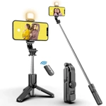 Palo de Selfie Inalámbrico con Trípode, Luz LED y Mando Bluetooth – Profesional, Compacto y Plegable Palo de Selfie Inalámbrico con Trípode, Luz LED y Mando Bluetooth – Profesional, Compacto y Plegable