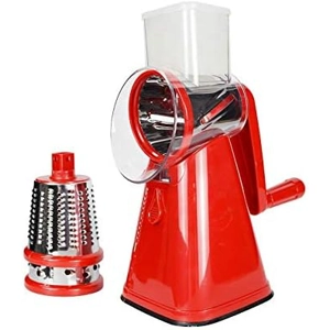 Rallador de Queso Rotativo con 3 Cuchillas de Acero Inoxidable - Cortador Redondo Multifuncional par