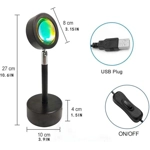 Lámpara de Proyección LED Puesta de Sol y Arcoíris – Luz Ambiental Giratoria 180° para Dormitorio, F Lámpara de Proyección LED Puesta de Sol y Arcoíris – Luz Ambiental Giratoria 180° para Dormitorio, F