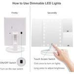 Espejo de Tocador de Maquillaje con Iluminación LED - Pantalla Táctil, 3 Aumentos y Rotación Ajustab Espejo de Tocador de Maquillaje con Iluminación LED - Pantalla Táctil, 3 Aumentos y Rotación Ajustab
