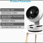 Ventilador Turbo Silencioso de Mesa con Circulación de Aire 3D - Temporizador, Mando a Distancia y O Ventilador Turbo Silencioso de Mesa con Circulación de Aire 3D - Temporizador, Mando a Distancia y O