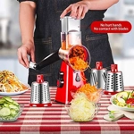 Rallador de Queso Rotativo con 3 Cuchillas de Acero Inoxidable - Cortador Redondo Multifuncional par Rallador de Queso Rotativo con 3 Cuchillas de Acero Inoxidable - Cortador Redondo Multifuncional par
