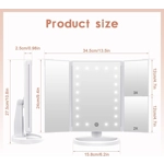 Espejo de Tocador de Maquillaje con Iluminación LED - Pantalla Táctil, 3 Aumentos y Rotación Ajustab Espejo de Tocador de Maquillaje con Iluminación LED - Pantalla Táctil, 3 Aumentos y Rotación Ajustab