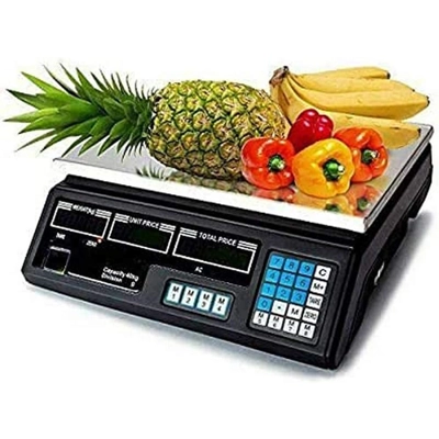 Báscula Comercial Digital 40kg para Frutas y Verduras con Batería Integrada