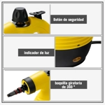 Vaporeta de Limpieza de Mano Portátil Multiusos - Con 9 Accesorios para Todo Tipo de Superficies Vaporeta de Limpieza de Mano Portátil Multiusos - Con 9 Accesorios para Todo Tipo de Superficies