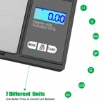 Báscula Digital de Precisión 500g x 0.01g – Compacta, Portátil y Multifunción Báscula Digital de Precisión 500g x 0.01g – Compacta, Portátil y Multifunción