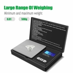Báscula Digital de Precisión 500g x 0.01g – Compacta, Portátil y Multifunción Báscula Digital de Precisión 500g x 0.01g – Compacta, Portátil y Multifunción