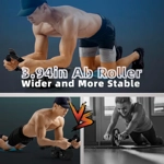 Rodillo Abdominal con Rebote Automático y Ruedas Dobles Estables - Incluye Alfombrilla para Rodillas Rodillo Abdominal con Rebote Automático y Ruedas Dobles Estables - Incluye Alfombrilla para Rodillas