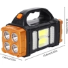 Foco LED Solar Recargable – Linterna de Camping con 4 Modos de Luz, Impermeable IP44, Gran Angular,